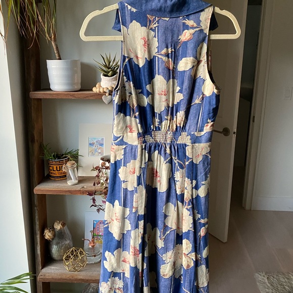 Anthropologie Denim Floral Dress - Picture 3 of 6